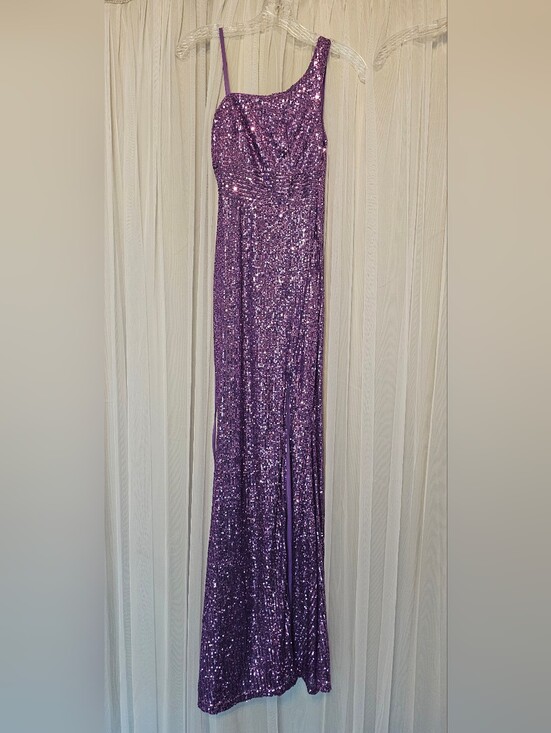 Faeriesty Dresses & Skirts - Faeriesty XS One-Shoulder Purple Sequin Evening Gown